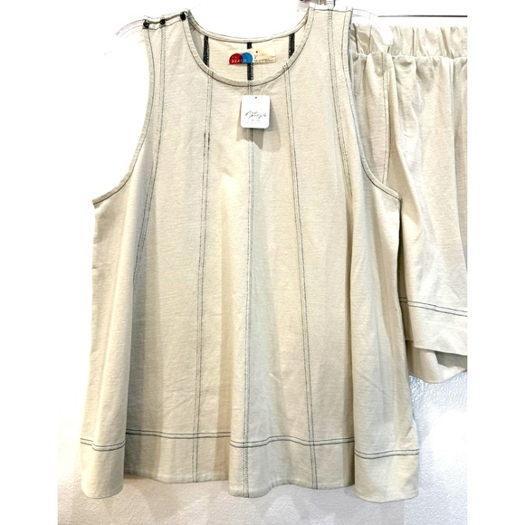 NWT Free People Beach Strada Set Large Sleeveless Top & Shorts Boho Festival - Picture 4 of 12